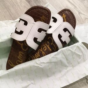 Sam Edelman Bay White Leather Flats